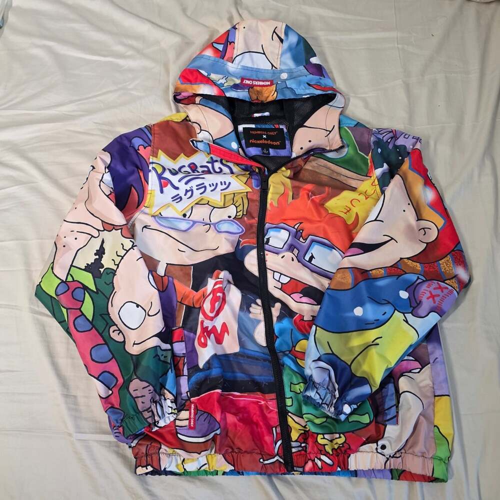 Members Only x Nickelodeon Rugrats Windbreaker Jacket Men's Size Large Y2K